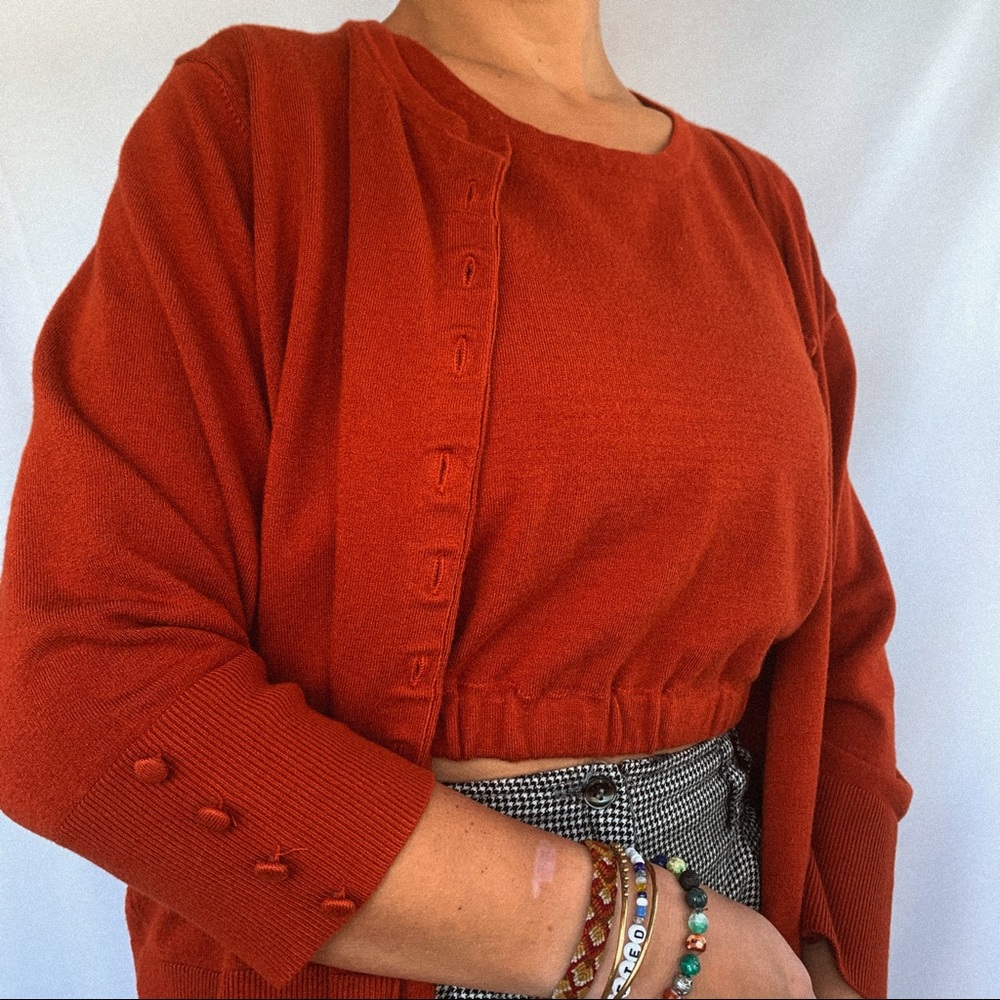 2 Piece Vintage Crop Cardigan Set